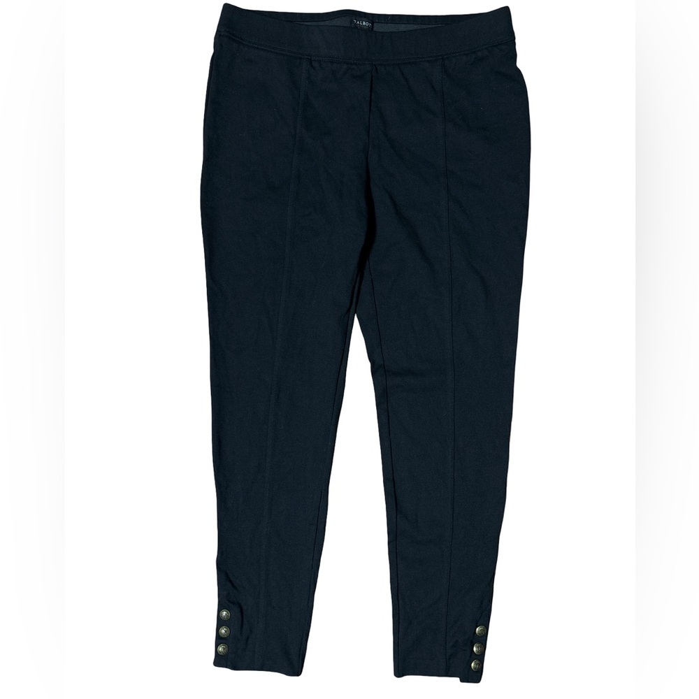 Talbots Skinny Pull-on Black Button-Detail Pants